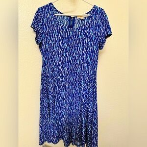 Michael Kors Blue and White Tie-Dye Dress